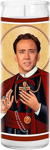 Cage Celebrity - Vela votiva de cera de soja hecha a mano sin perfume, regalo único para los amantes del cine, decoración del hogar coleccionable