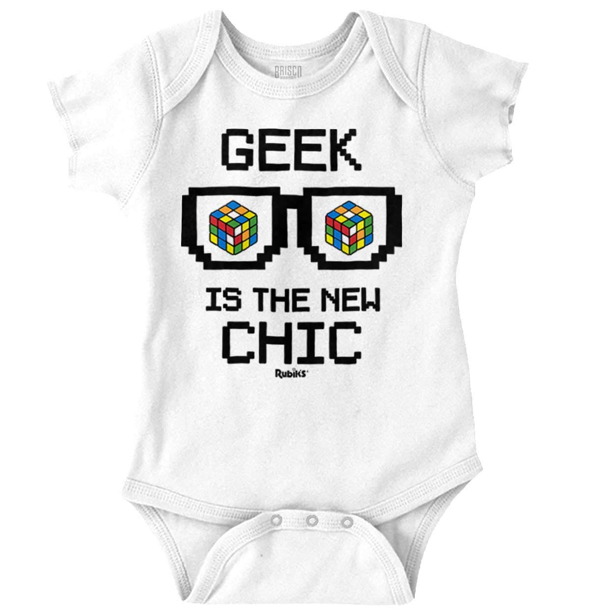 Geek is The New Chic Licensed Rubik's Cube Baby Romper Bodysuits