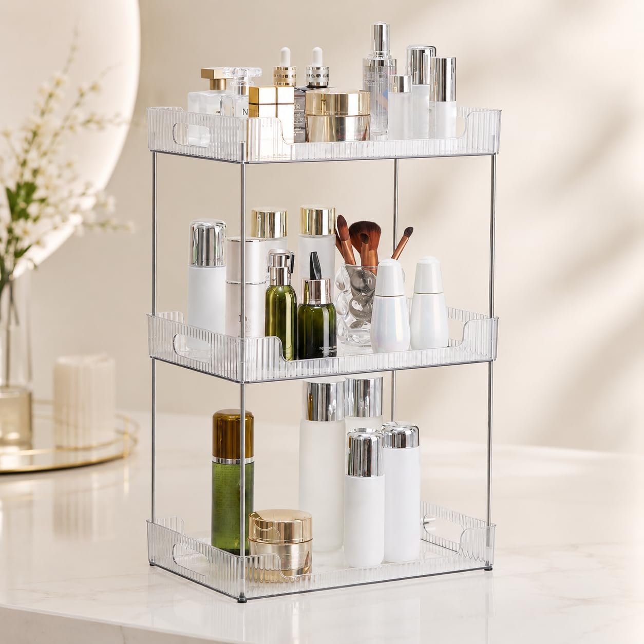 Goderewild 3 Tier Bathroom Counter Organizer — Cosmetics Skincare Shelf