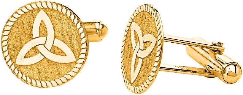 Certified 14k Yellow Gold Celtic Trinity Knot Triquetra Cufflinks