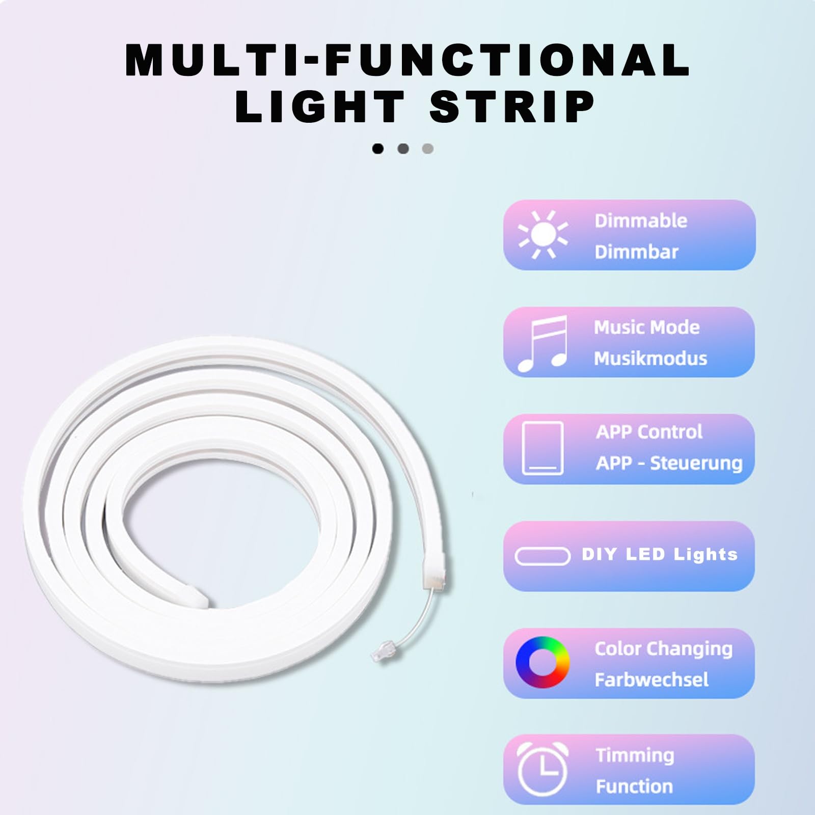 DIY Led Luces para TV, tiras de luz led inteligente, USB fuente de alimentación, conecte wifi para ajustar el color en sincronía con la música, adecuado para el dormitorio, cocina, TV, fiesta