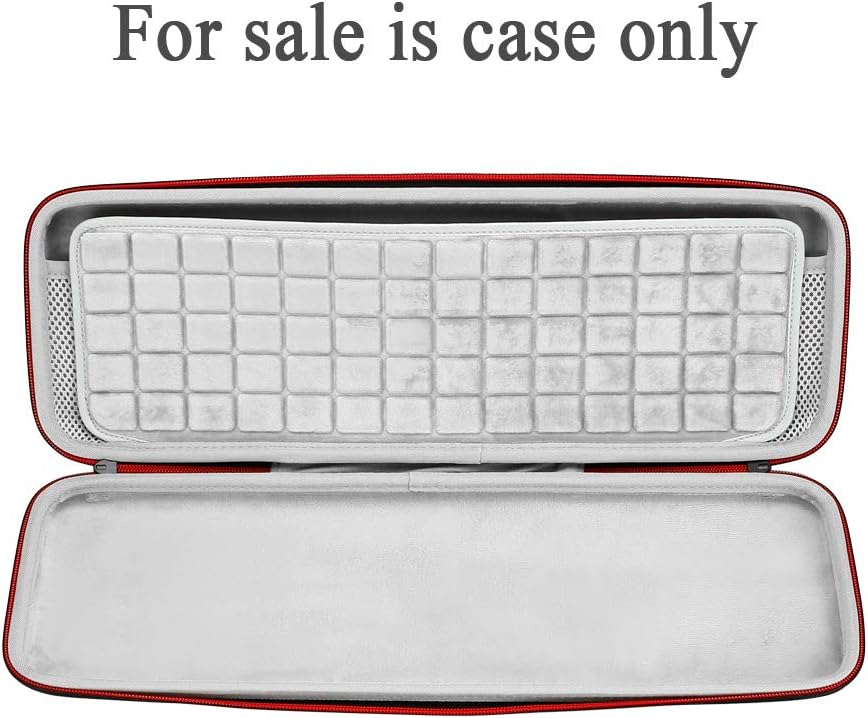 Hard Case for Logitech MX Keys Advanced Wireless Illuminated Keyboard, Carrying Storage Bag - Black (Grey Lining)
