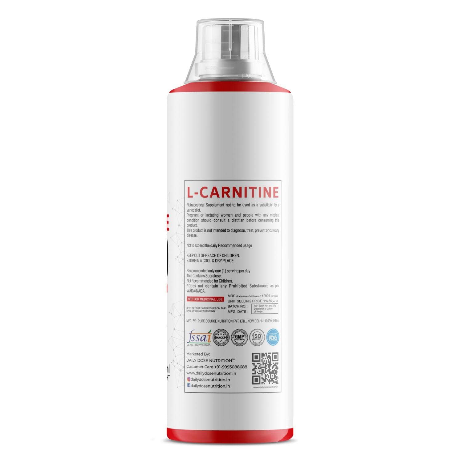 daily dose l carnitine DAILY DOSE NUTRITION L Carnitine Liquid 3500 Mg - Fast-Acting - Converts  Cells Into Energy