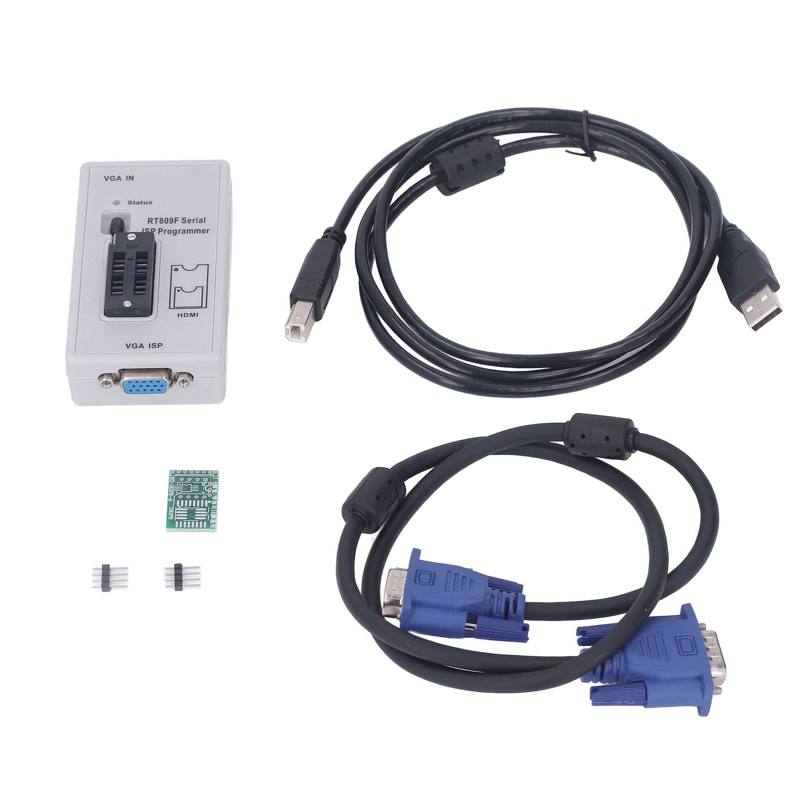 RT809F Programmeur de FAI Multifonctionnel, Read Write Flash Programmer SPI Flash, EEPROM, ni Flash, Facile à Utiliser, Portable, Compatible, avec un Adaptateur