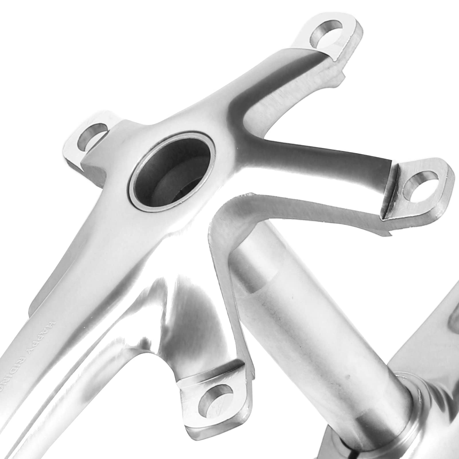Ramię korbowe, lekki stop aluminium, anodowane wykończenie, kuty łuk, BCD 130 mm, do rowerów wyścigowych, składanych (srebrny)