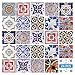 Backsplash Tile Stickers 24 PC Set Authentic Traditional Talavera Tiles Stickers Bathroom & Kitchen Tile Decals Easy to Apply Just Peel and Stick Home Decor 4x4 Inch (Bathroom Tiles S1)