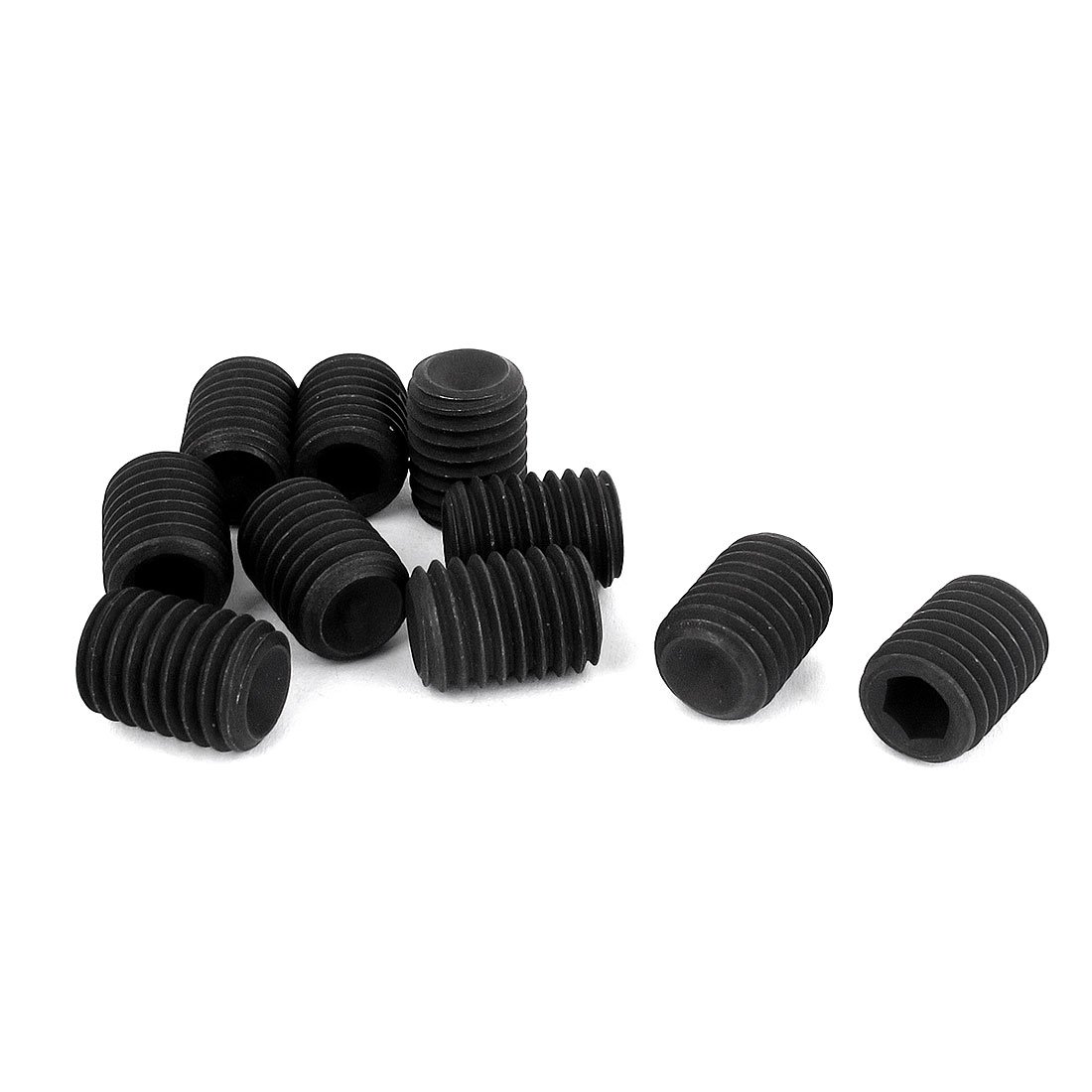 Aexit M12 x Quality Parts 16mm 1.75mm Pitch Hex Socket Set Cup Point Grub Screws Black 10pcs Model:75as71qo217