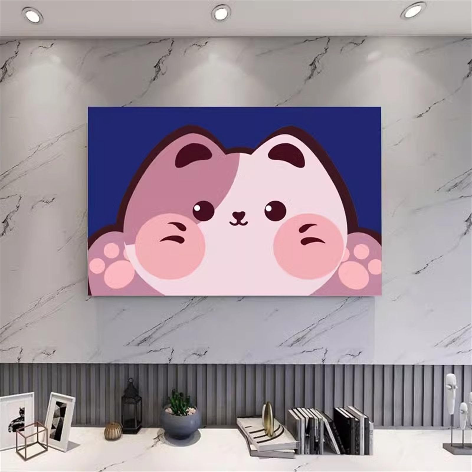 Hixingo Copertura TV Antipolvere, Stile Cartone Animato Copri Televisore Copertura Televisore Cover TV Copri TV Protezione TV Universale Custodia Protettiva TV (80inch,Gatto carino)