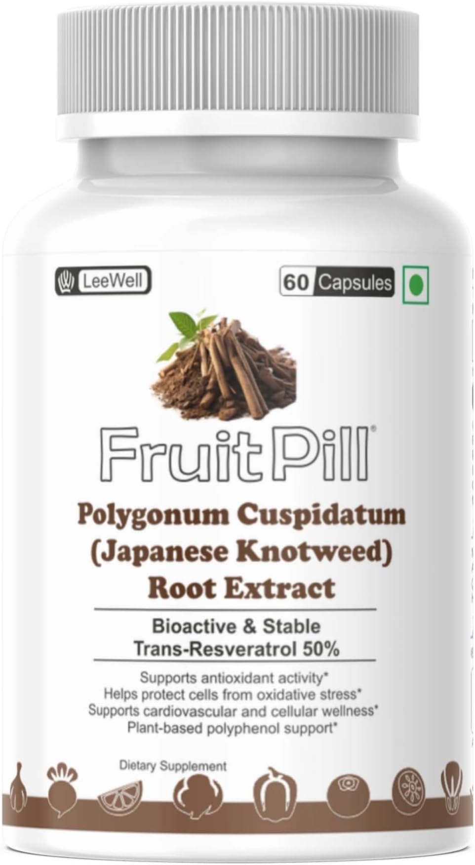 Japanese Knotweed Root Extract 500mg | Polygonum Cuspidatum | highly bioavailable trans resveratrol Supplement - 60 Capsules