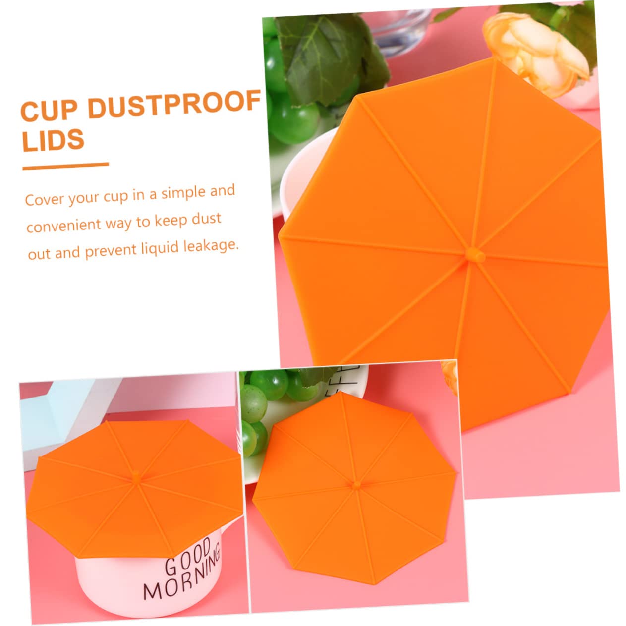 MAGICLULU 4 Set Di Coperchi Flessibili A Forma Di Ombrello in Silicone Per Tazze Facili Da Pulire E Portatili 5 Pezzi*4