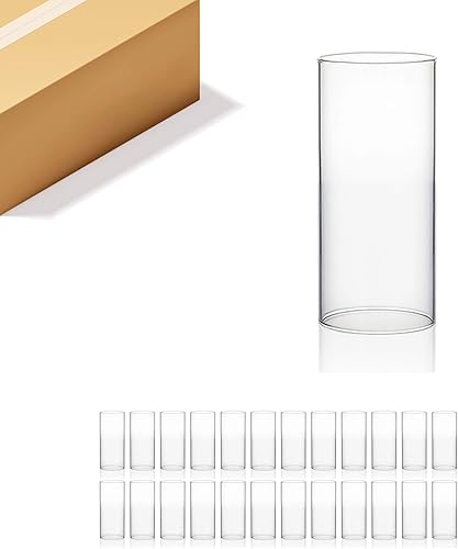 Miniatura 102 de WGVI Funda para portavelas Hurricane, ancho de 6 pulgadas, altura de 10 pulgadas, portavelas cilíndrico de vidrio transparente, tubo de chimenea