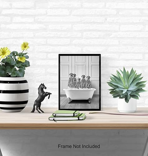 Miniatura 5 de Bathroom Wall Decor - Funny Bathroom Decor - Bathroom Wall Art - Meerkat Bathroom Decorations Pictures - Bath Artwork - Modern Bathroom Accessories