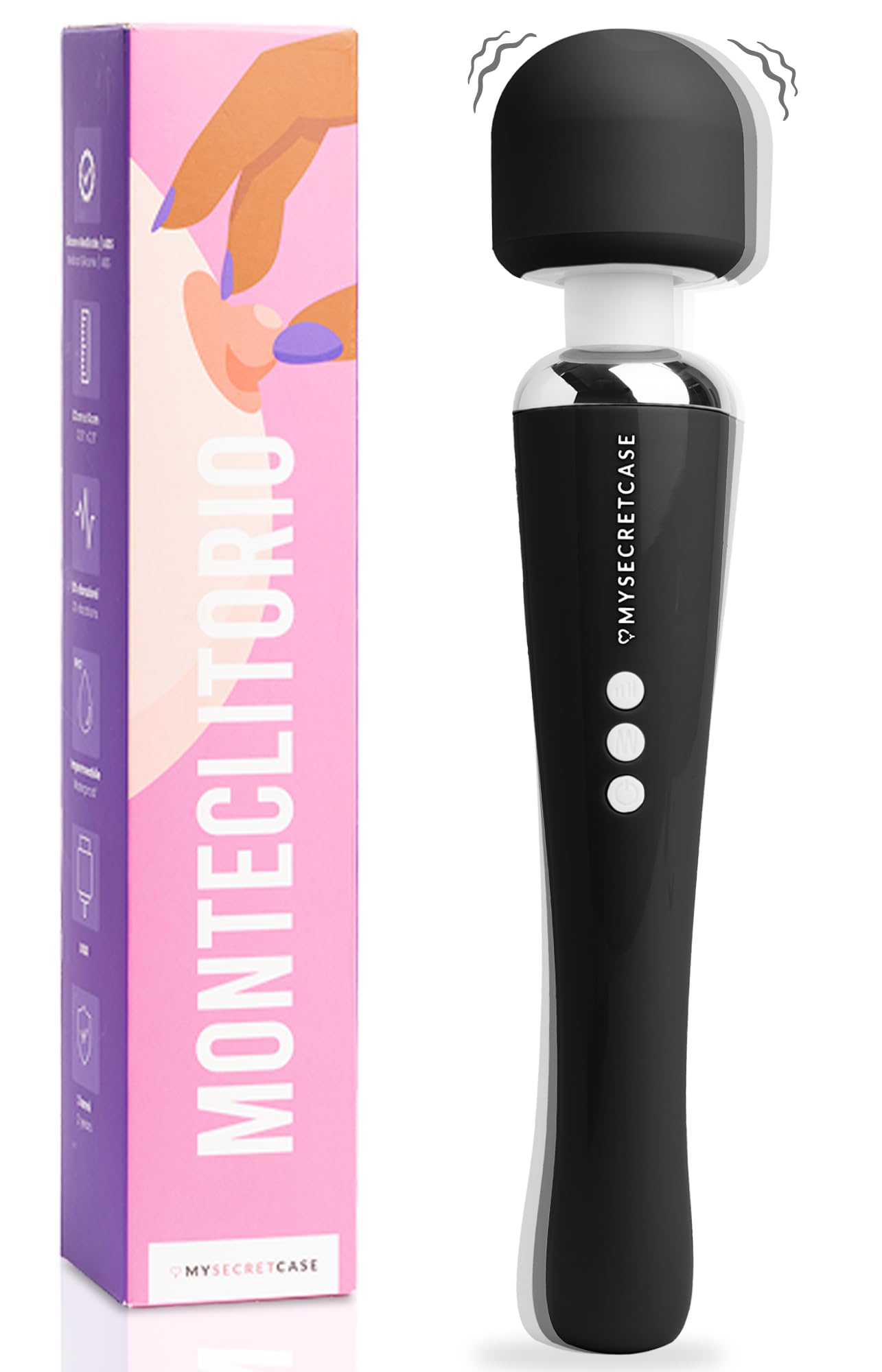 Estimulador de Clítoris Femenino 32 cm Magic Wand Massager 20 Modos de Vibración Vibradorador Mujer Juguetes Eróticos Vibrador Mujer Potente y Silencioso Masajeador Corporal para Parejas