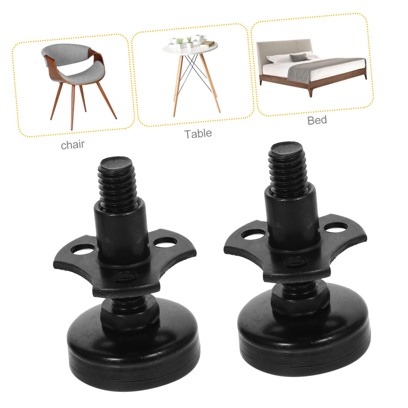Gatuida 4 Set Livellando il tavolo dei piedi gambe piedini per mobili cenare mobilia livellatori per mobili regolabile piede livellatore per mobili livelli di mobili regolabili nylon Nero