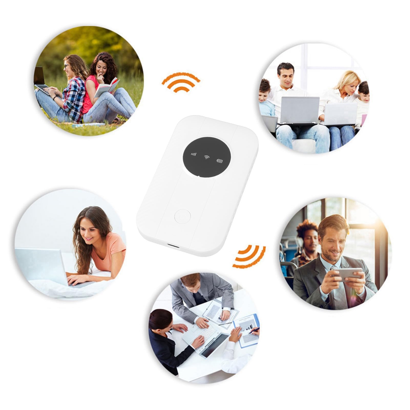 Router Hotspot Mobile 4G Sbloccato con Slot per Schede SIM, Modem USB da 300 Mbps 4G LTE, Collega Fino a 10 Dispositivi, WiFi Portatile per Viaggi, Affari, Casa