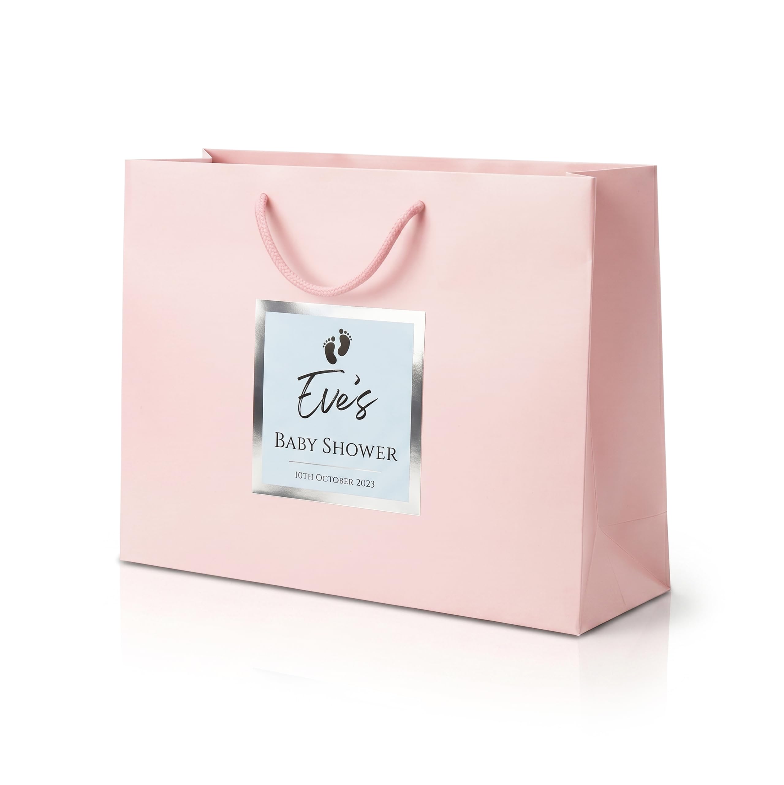COOKIES AND KOALAS Baby Shower Bag Gift Foil Sticker Pink Wide 35x25x10cm