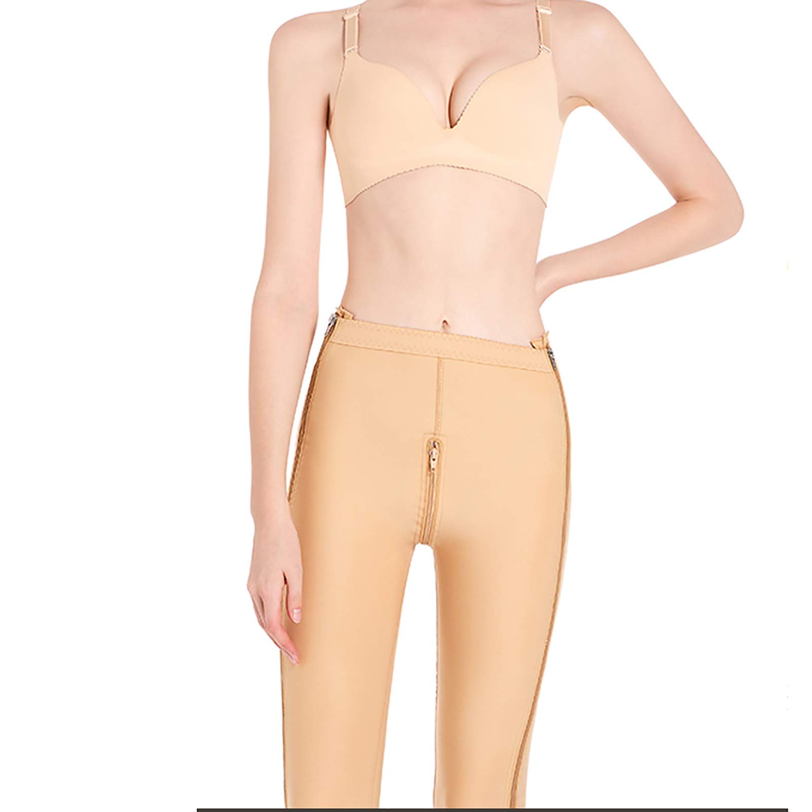 N \ AN A Post Surgery Compression Garment, Body Shaping Pants After Thigh Liposuction, Summer Sculpting Cropped Pants for Liposuction, Side Zipper Strong Pressure Stovepipe (Women)