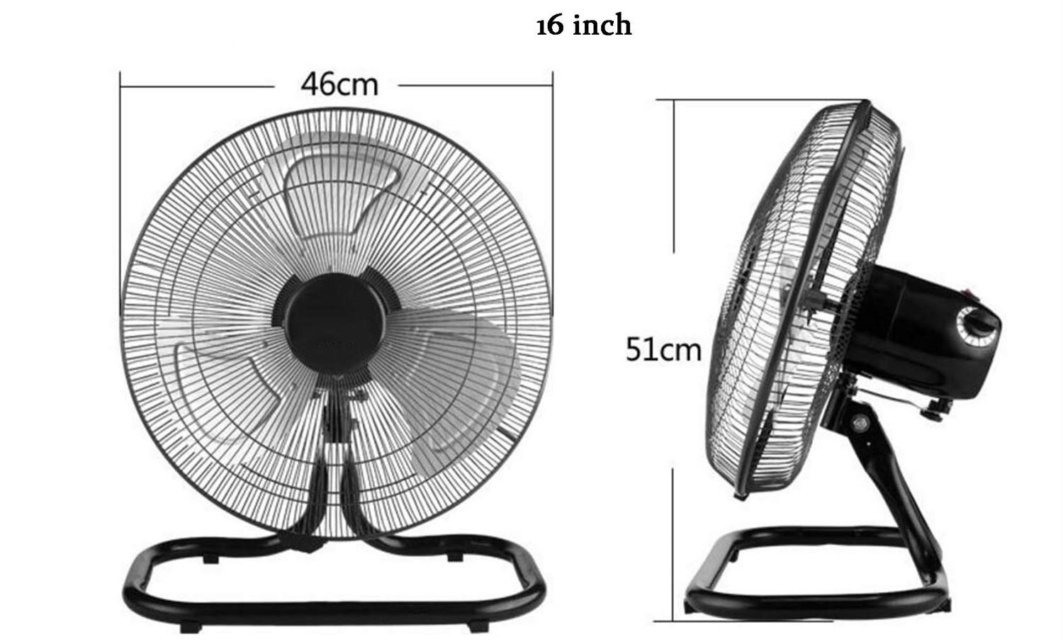 Ventilador de suelo industrial de alta velocidad, circulador de aire de cabeza ajustable para gimnasio, hogar y uso de fábrica