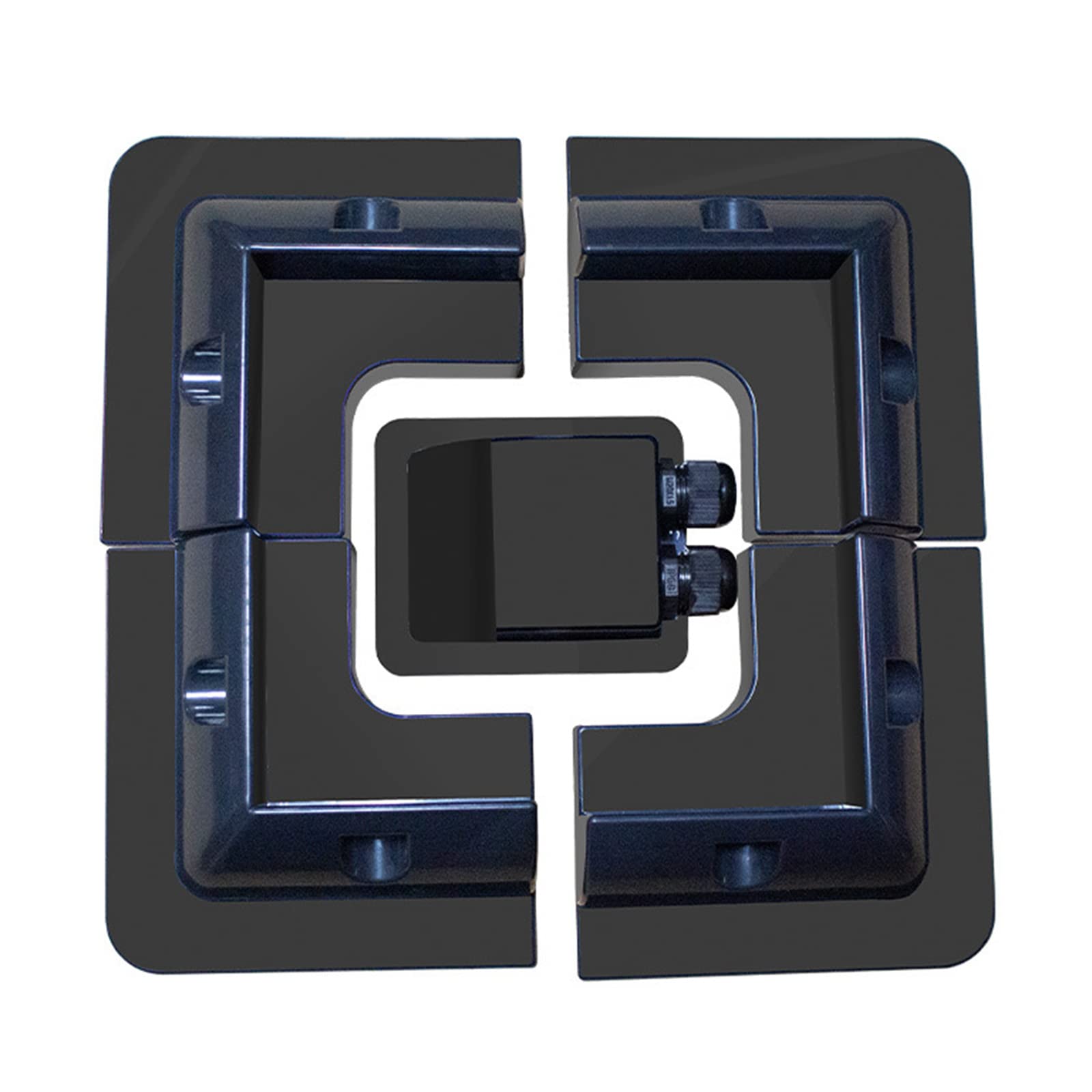 Roof Solar Panel Mounting Fixing Bracket Kit Wire Box ABS Supporting Holder for Caravans for Boat Yacht Motor Corner Brackets Black