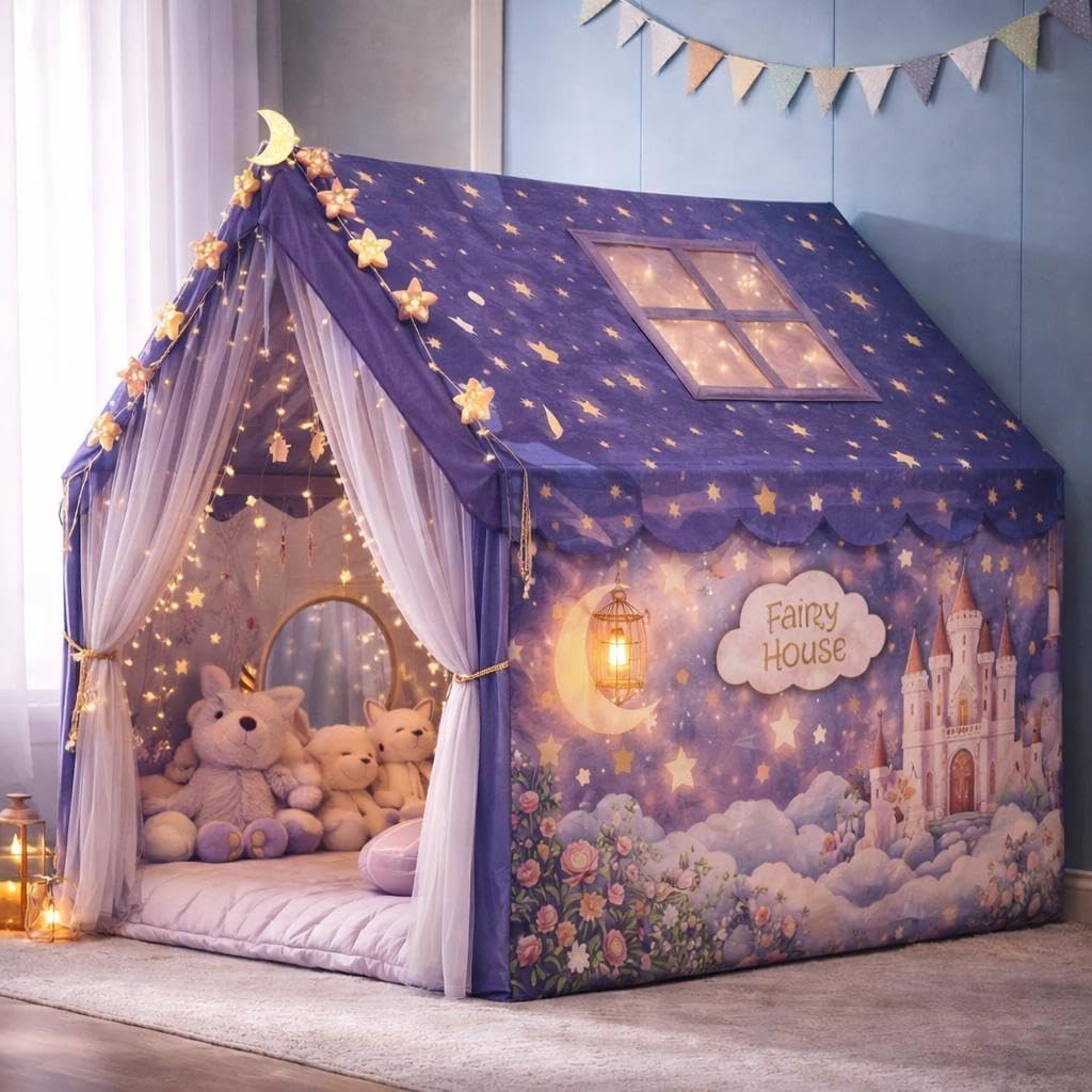 DRISTER Play Tent House for Kids 3 to 10 Years Boys Girls, Foldable Lightweight Indoor Outdoor Children Toy Tent, Colorful Kids Playhouse Birthday Gift-image-12
