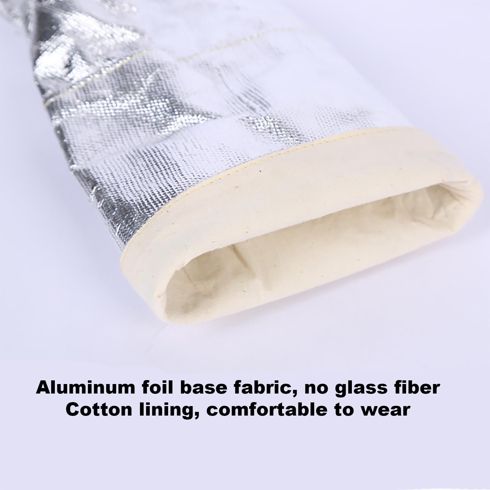 2 pares de guantes aluminizados de alta temperatura, resistentes a temperaturas de 500 ℃, resistentes al calor, para soldar, de seguridad, para acería, fundición, chimeneas, barbacoas y jardinería