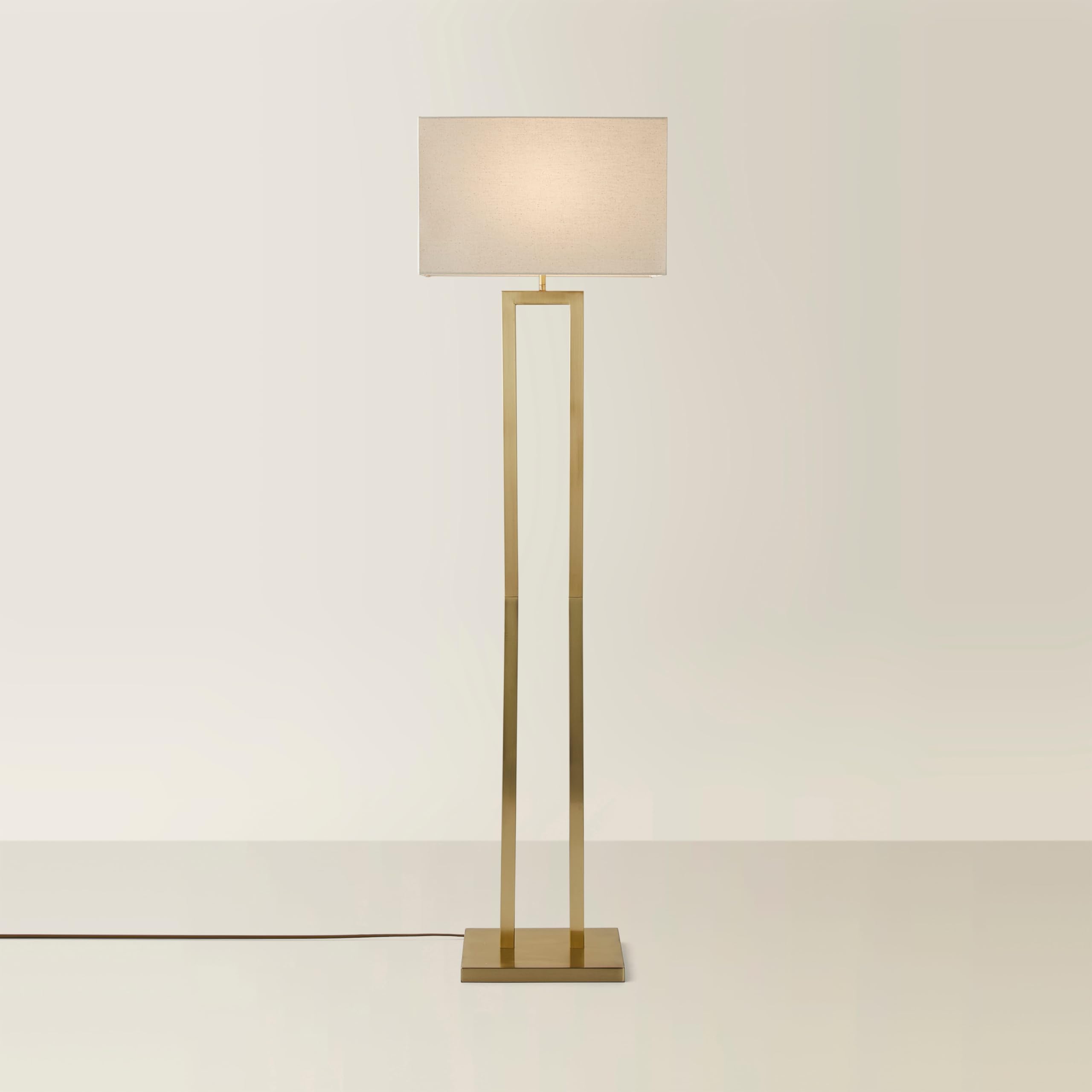 ValueLights | Gloria Gold Double Stem Metal Floor Lamp with Rectangular Lamp Shade | Floor Lamps, Home Décor & Improvement Essential