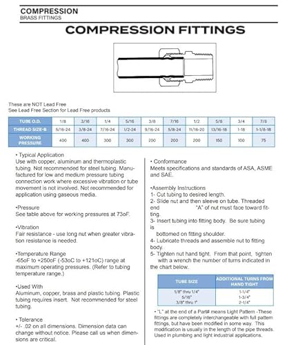 Anderson Metals 50065-08 Brass Compression Tube Fitting, 90 Degree Elbow thumb #2