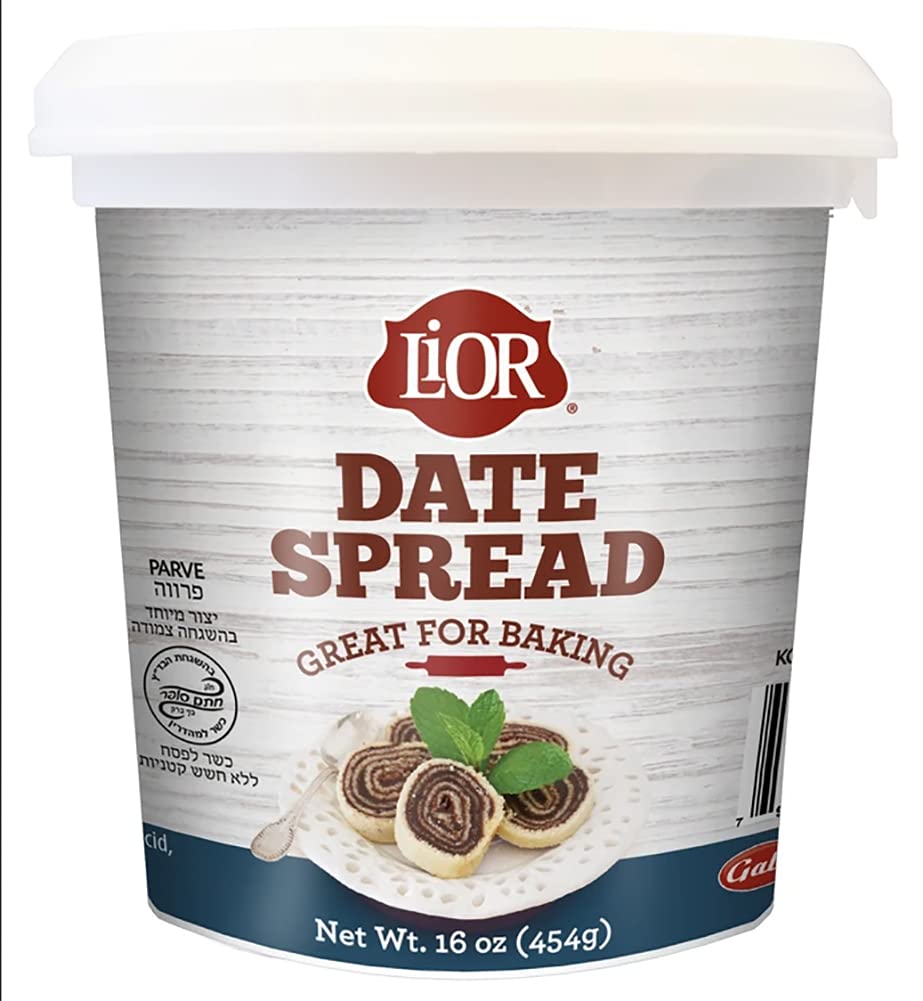 Lior Date Spread Great For Baking Kosher For Passover 16 Ounce – No Artificial Coloring - Product of Israel