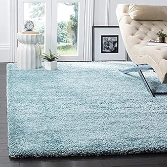 Modern Soft Shaggy Rugs Fluffy Home Decorative Carpet for Living Room 2-inch Thick Carpet Sky Blue,(5X7 FEET)
