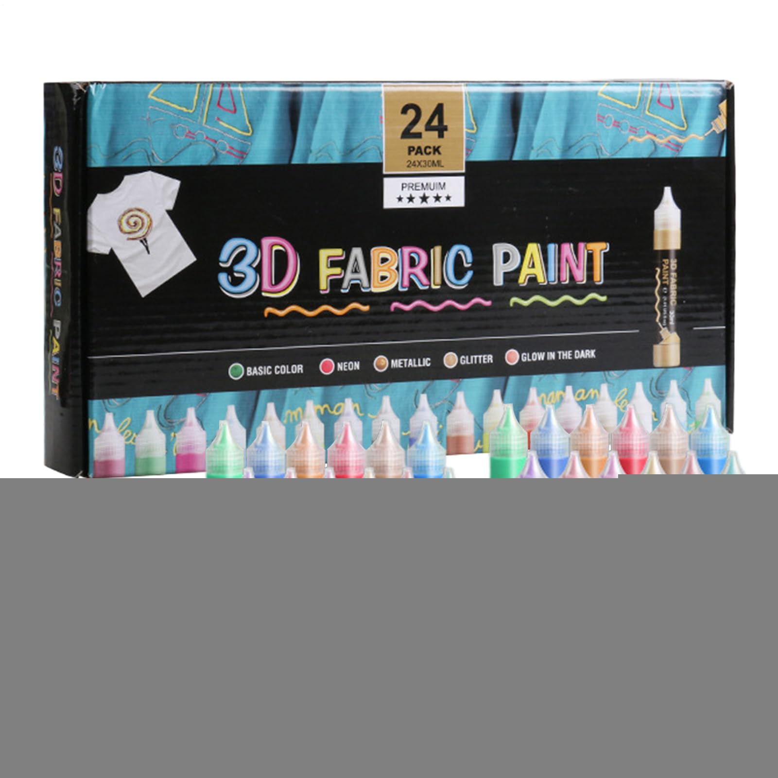 Textilfarbe Für Kleidung 24-Farben Textilmalerei Set