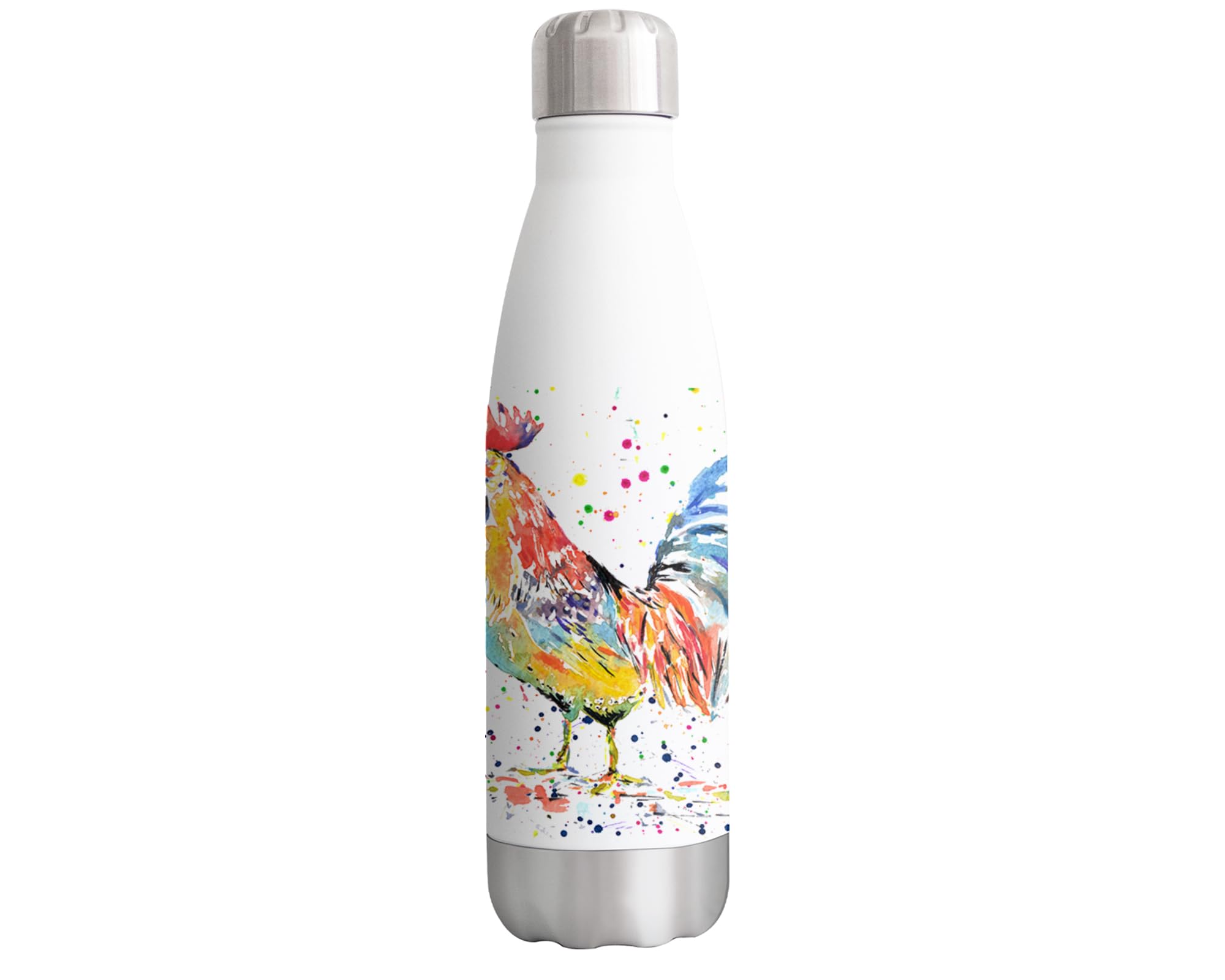 Cockerel chicken Hen farm Animals Watercolour Bottle Stainless steel 500ml