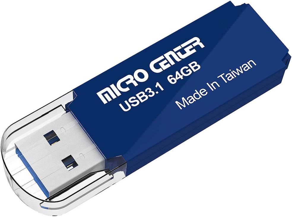 Micro Center Pro 64GB USB 3.1 Gen1 Flash Drive Faster USB Stick External Data Storage Thumb Drive (64GB, Blue)