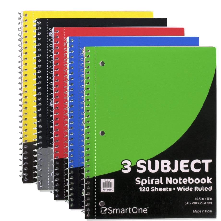 Trail maker Bulk Notebooks 20 Pack - 3 Subject Notebook Wide Ruled Bulk 3 Subject Spiral Notebooks for Kids, School, Notes, Students, Work - Image 2