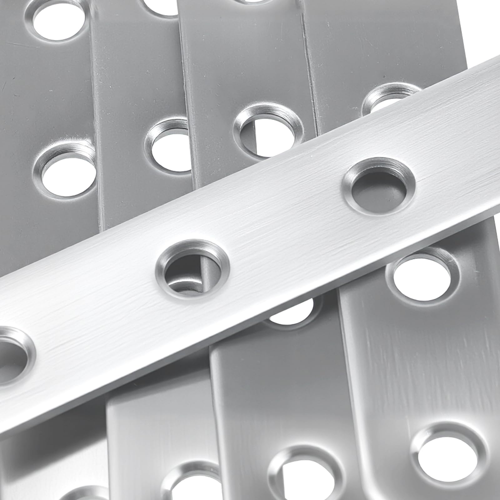 JIAYUET 100 PCS Flat Connecting Joining Brackets, 77 x 16 x 1.8mm Metal Straight Mending Brace Plates for Wood Repairing Fixing 4 Hole - Image 4