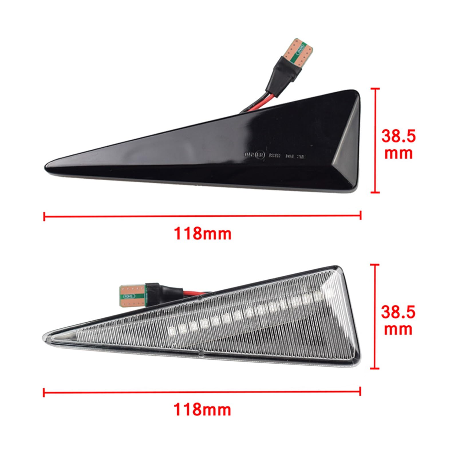 2 pièces dynamique ambre côté marqueur clignotant for Renault Avantime Espace IV Megane 2 for scénic 2 for Vel Satis 02-09 for vent 10-13(Dynamic Crystal)