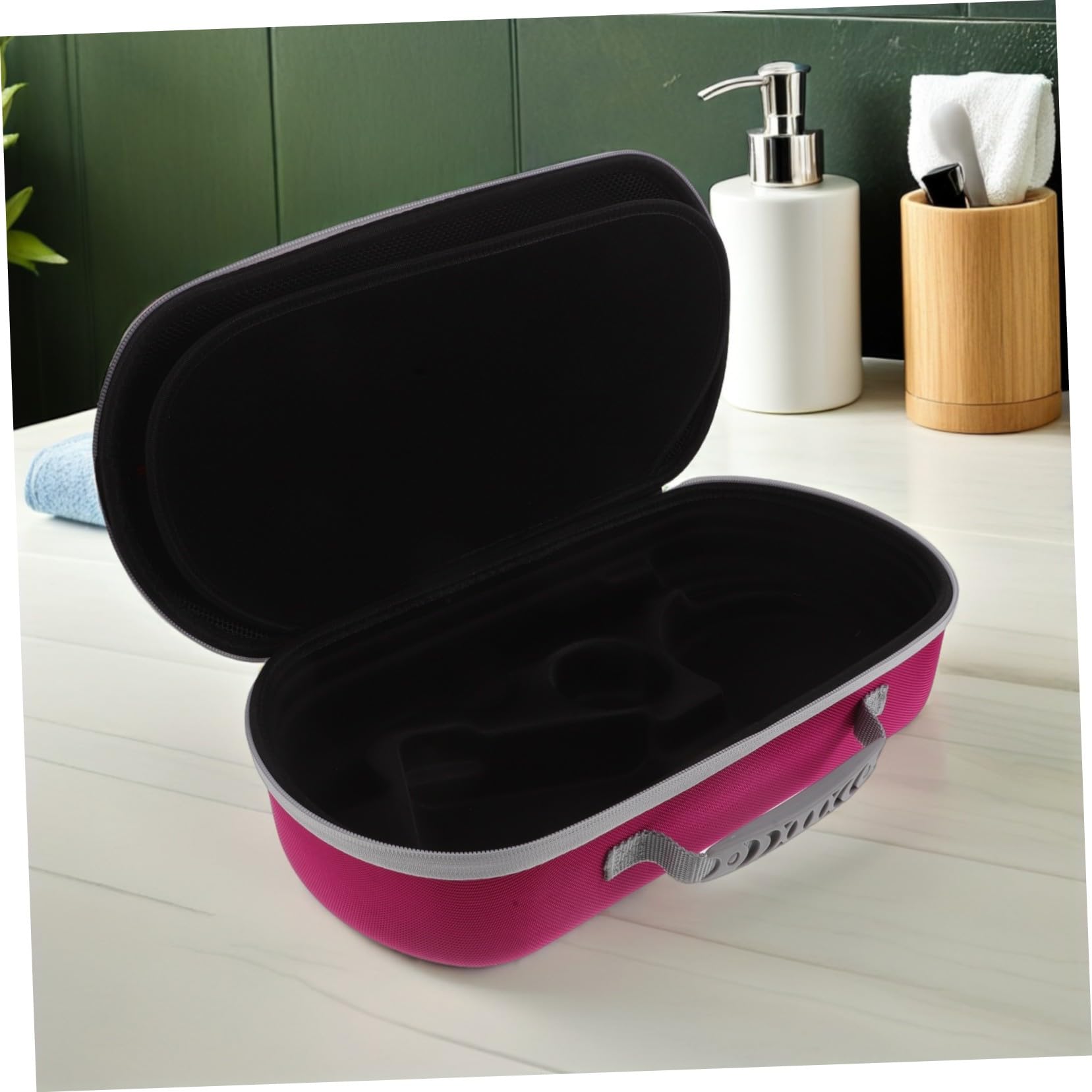 Beaupretty Custodia Protettiva per Asciugacapelli Borsa da Viaggio Compatta per Strumenti per Capelli Organizer Compatta e Resistente Porta Asciugacapelli e Accessori Rosa