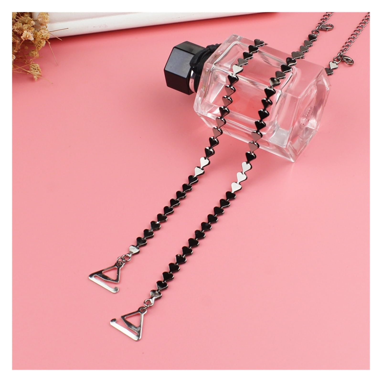 YGMNQAL Shoulder Straps Crystal Underwear Metal Bra Non-Slip Sexy Invisible Cool Women Strap For Decor(G-heart,2.2cm hook)