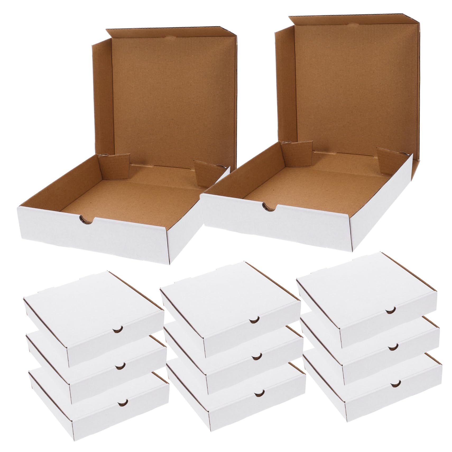 Cajas de Cartón Corrugado de Color Claro Resistentes y Protectoras 30 Cajas de Almacenamiento de Alimentos con Tapa para Pizza de 6 Pulgadas para Llevar