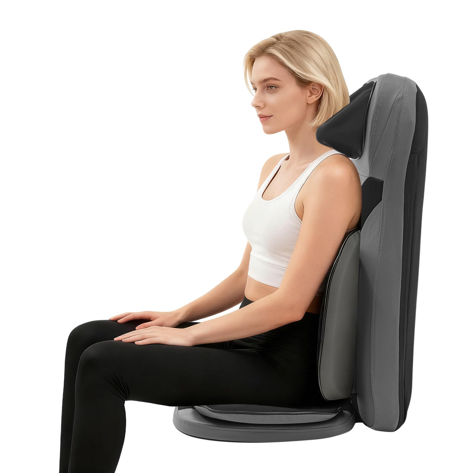 Massagesitzauflage mit Wärme und Vibration, Rückenmassage und Nackenmassage, Massagematte mit Autostromkabel,5 Funktionsmodi, 3-Gangmodus, Rückenmassagegerät für Hause, Büro, Autos