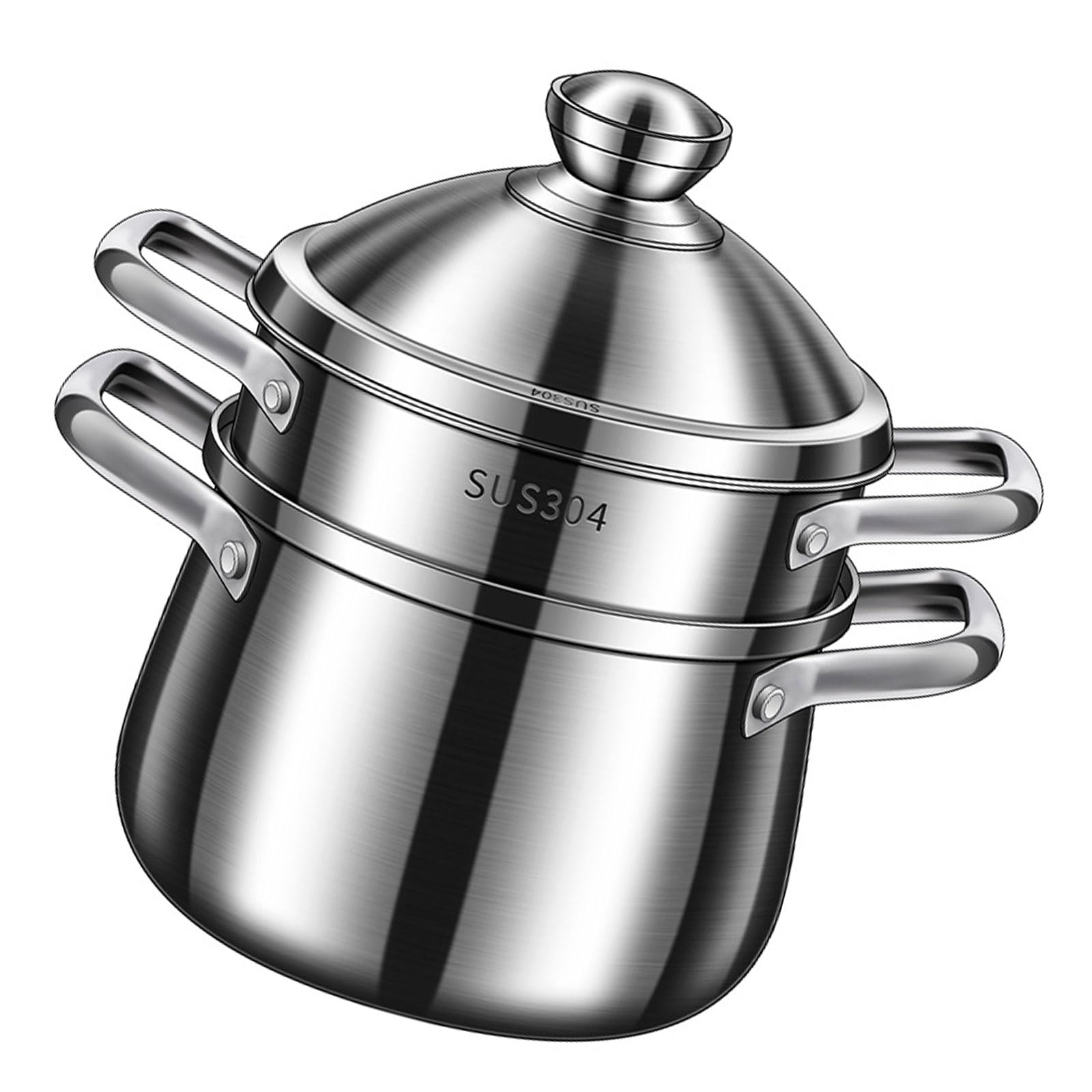 Funktionelle, induktionssichere Suppentöpfe, Suppentöpfe mit antihaftbeschichtetem Boden und Dampfschale Einmachen und Kochen Freien Suppentöpfe mit ergonomischem