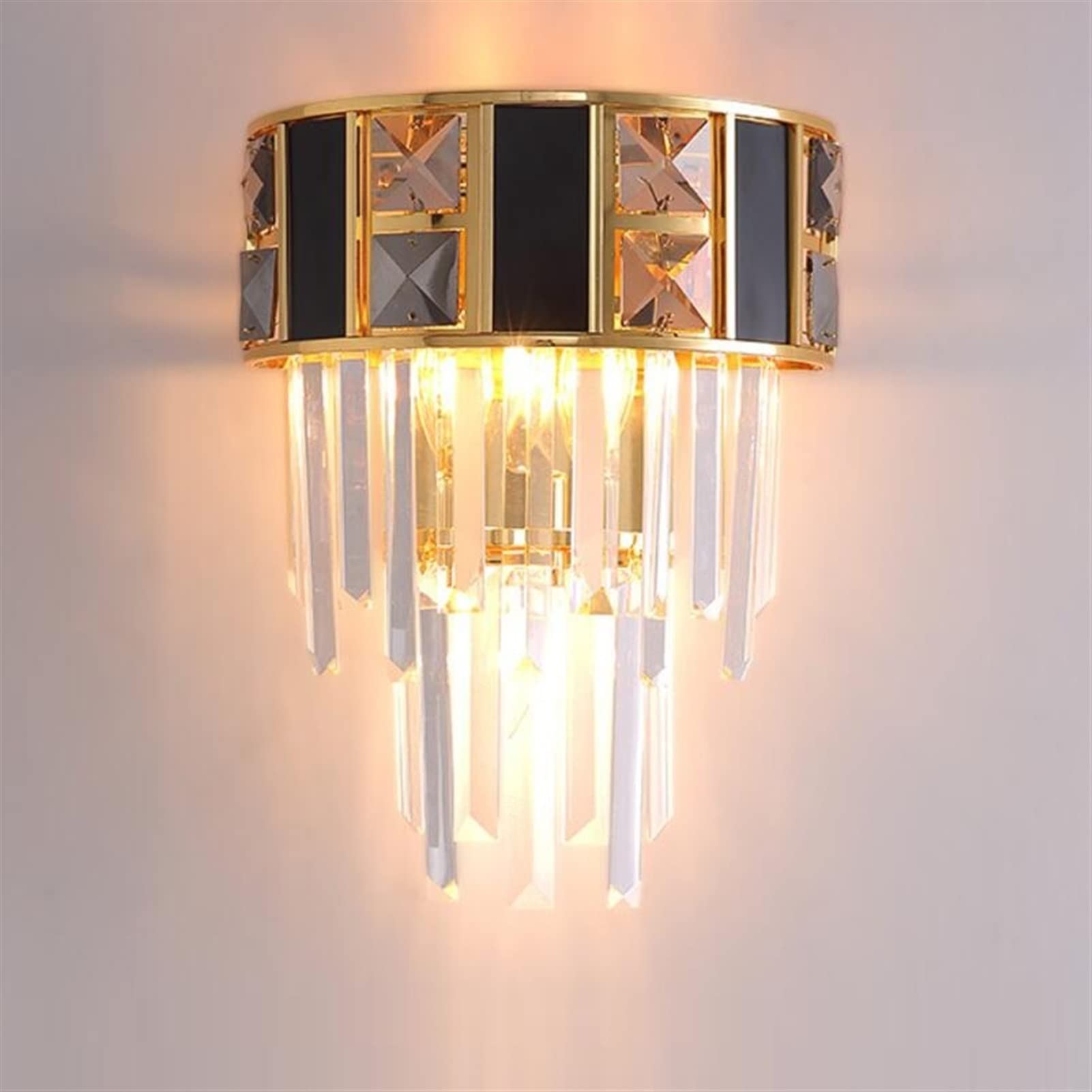 MYUYEE Crystal Wall Lamp Living Room Wall Decorative Lamp Led Room Lighting,Chaner Lamp (Warm White (27003500K))