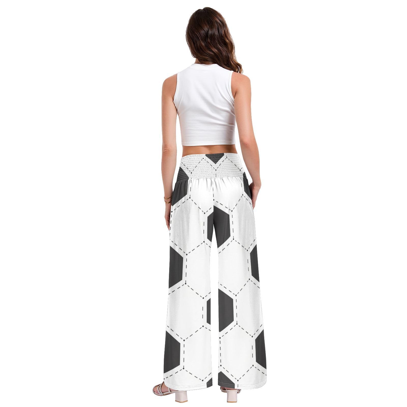 White Hexagon - Pantalones de yoga para mujer, ligeros, elásticos, informales, ropa de descanso