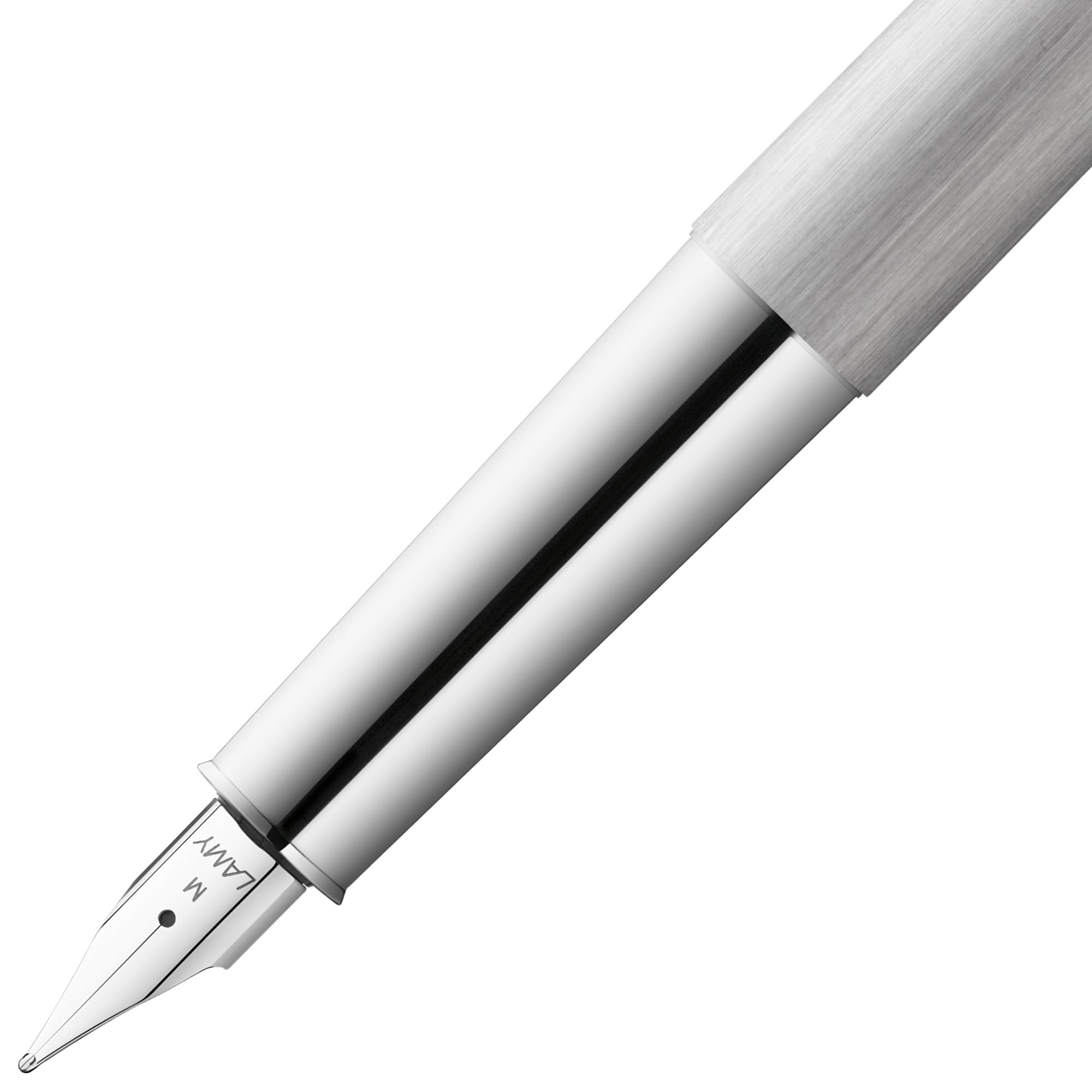 LAMY Scala Füllhalter - Edelstahl Strichmattiert, Silber, Mit 14kt Goldfeder (Stärke B), Inkl. Tintenpatrone Und Konverter