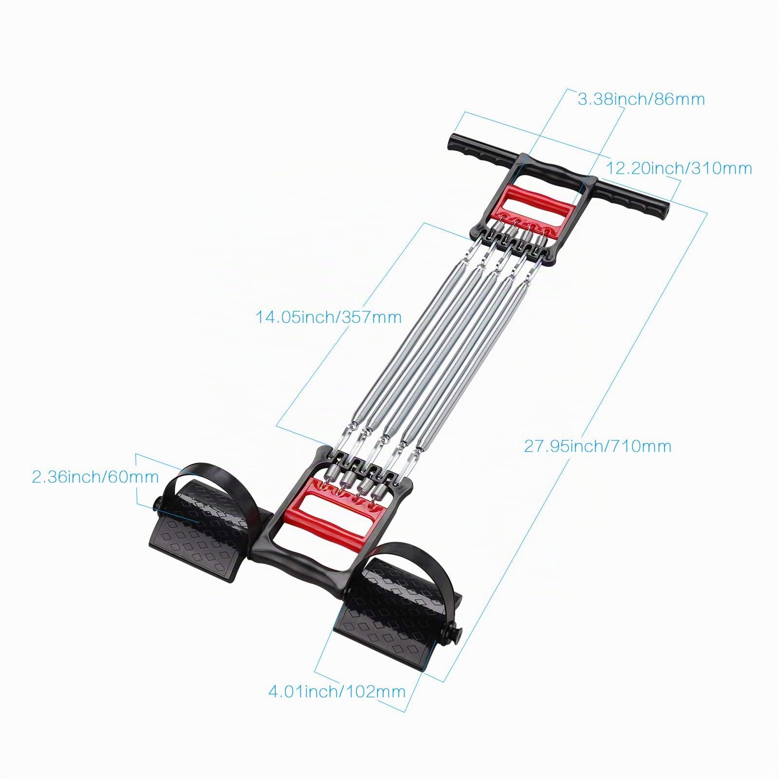 3 en 1 Extenseur de Poitrine Multifonctionnel Hommes & Femmes, Exerciseur Tendeur Musculation de Bras & Élastique Pied Pédale Entraîneur Abdominal Sit-up Corde de Tension & Extenseur de Poitrine