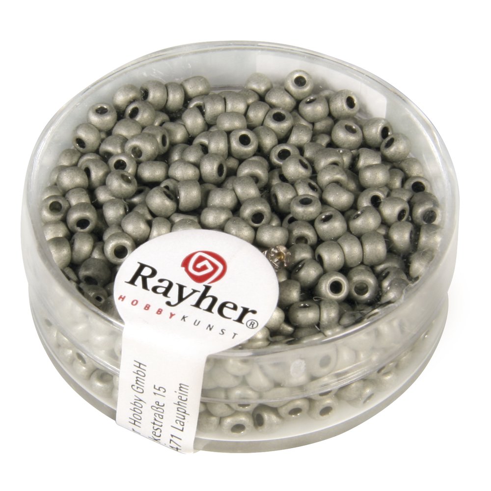 RAYHER 14307610 Metallic Beads 17-g Box 2.6 mm Ã ¸, Dose 17g, brill. Si