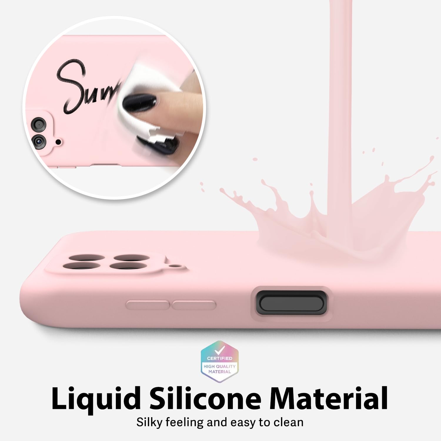 oakxco Silikonowe etui do Samsung Galaxy A12, cienkie, smukłe, z dobrym chwytom, miękkie gumowe żelowe ochronne etui na telefon dla kobiet, matowe, jednokolorowe, estetyczne, urocze dziewczęce etui z