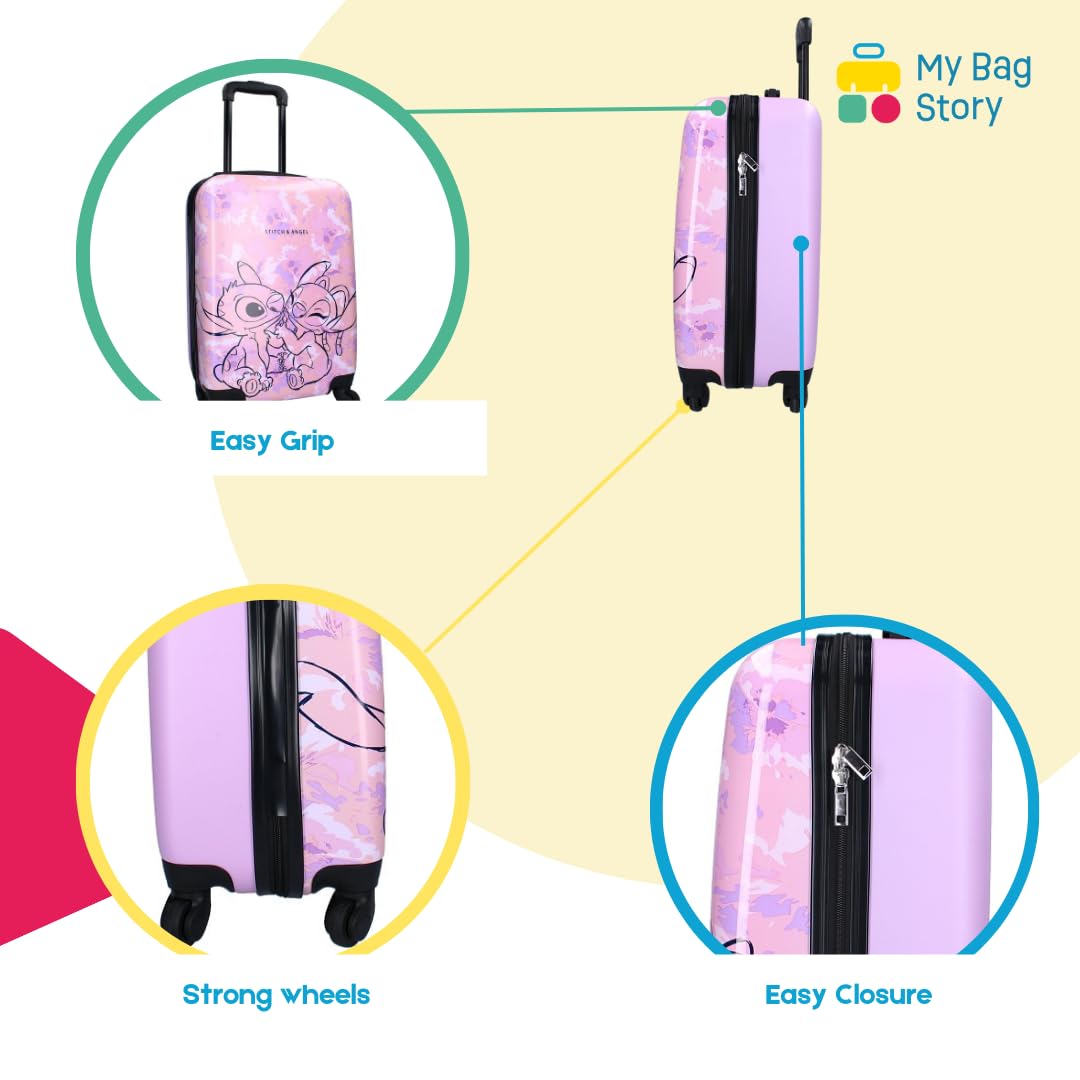 mybagstory - Mała walizka kabinowa Stitch - dla dzieci - bagaż - podróż - wakacje - rozmiar 50 cm - kółka - pomysł na prezent