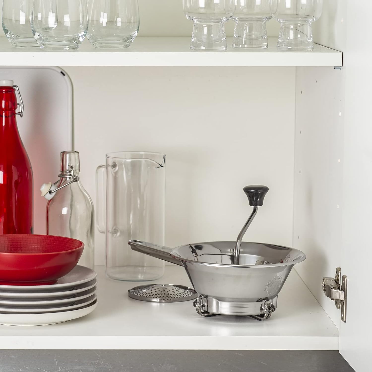 Passaverdure Professionale Inox diam. 20 cm con 3 Dischi in Acciaio Inossidabile inclusi-Passaverdure manuale per pure',polpe e passato di pomodoro