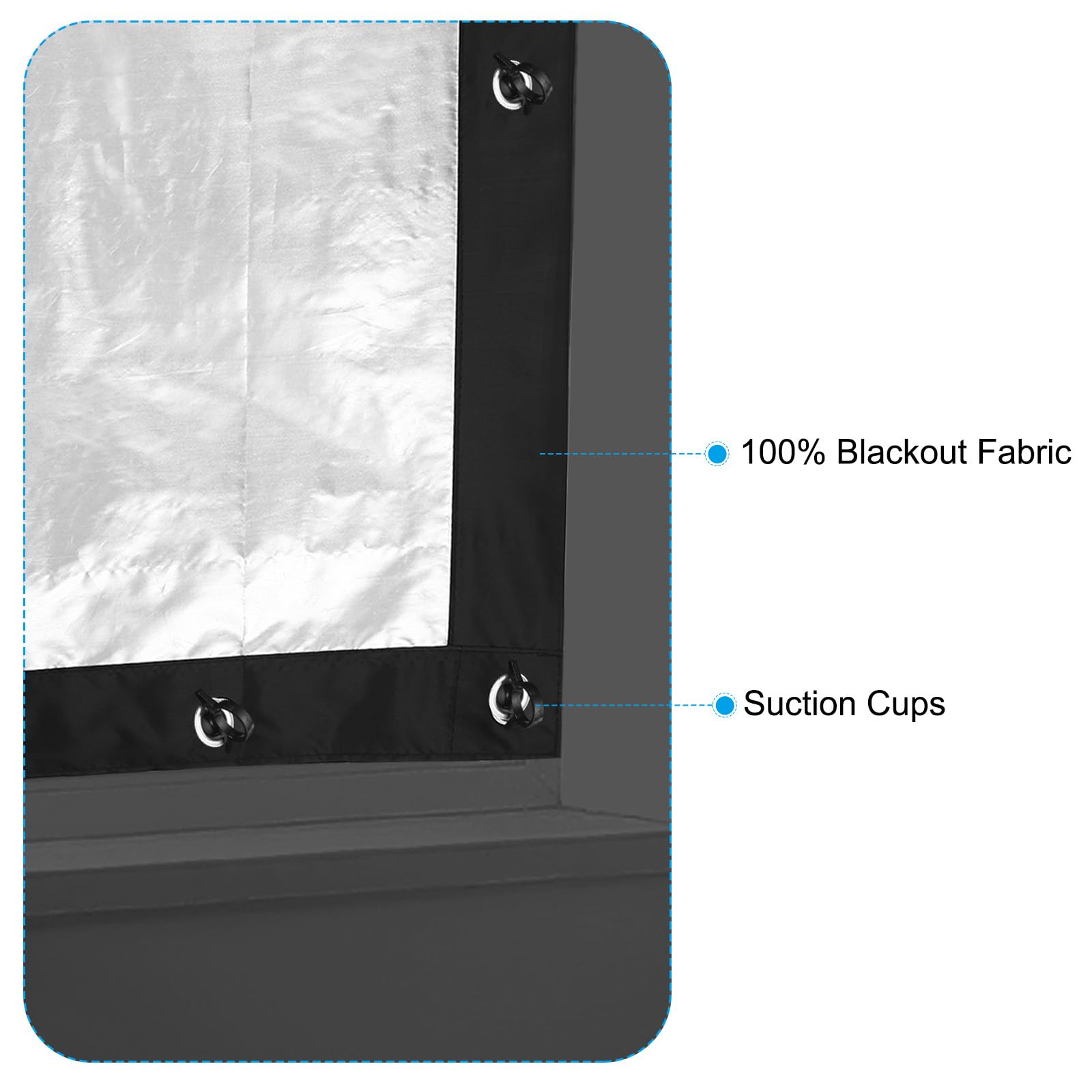 PATIKIL Nursery Blackout Curtain, 40" x 22" Blackout Blinds Temporary Room Darkening Shade with Suction Cups for Nursery Bedroom - Image 4