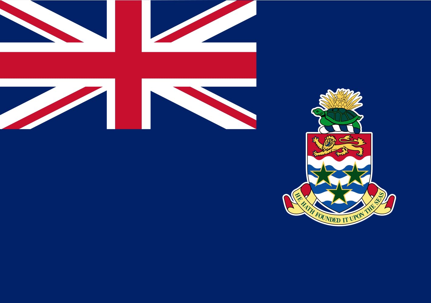 Drapeau des Îles Caïmans petit format paysage pour mât extérieur et décoration